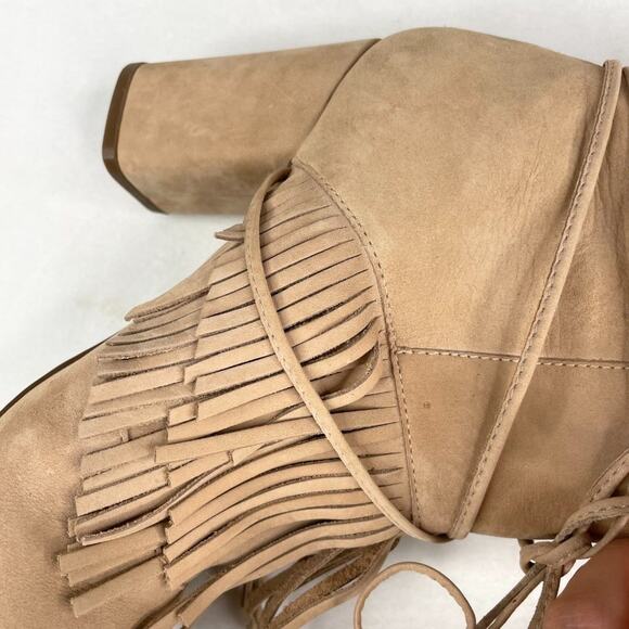 Marabelle Bacio Suede Beige Booties 8 - Picture 13 of 15